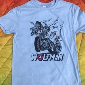 Phish lot shirt Wolfman with Trey on a motorcycle